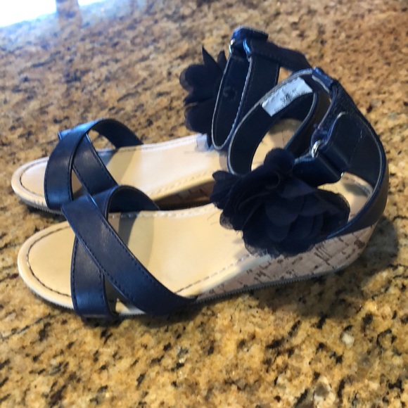 girls navy blue sandals
